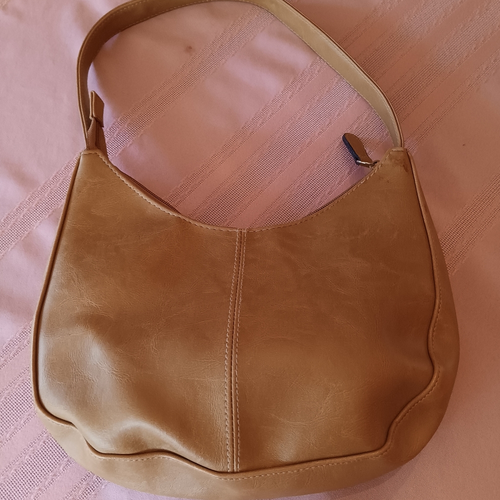 Joe Boxer Tan Patchwork Shoulder Bag - Picture 4 of 7